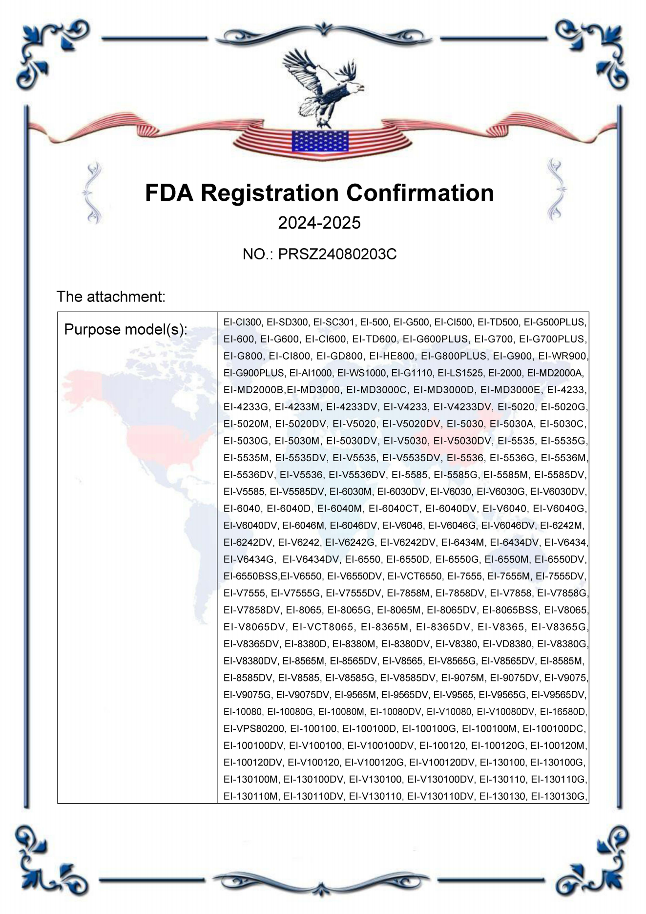 FDA Registration Confirmation